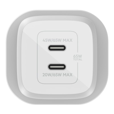  Belkin BoostCharge 65W Dual USB-C GAN Wall Charger With PPs